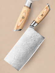 Blissful Edge Series 7.5 Inch Composite Steel Cleaver Knife Having Pakka Wood Handle