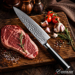 8 Inch Damascus Chef Knife, 67 Layer Steel, Ebony Wood Handle, Professional Kitchen Tool