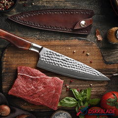 8.5 Inch Damascus Chef Knife, 73 Layer Powder Steel, Rosewood Handle, Cooking Gift