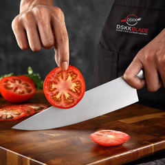 Professional German 1.4116 Stainless Steel Chef Knife 8 Inch – Razor Sharp Kitchen Knife with Ergonomic Wood Handle, Cooking Gift for Home