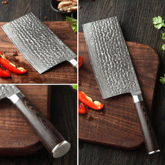 Black Hawk Series 7 inch Damascus Steel Cleaver Knife