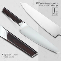 B5S 5pcs German 1.4116 Steel Knife Set, German 1.4116 steel Having Nature Ebony Wood