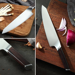 Blade Elite Series 8 inch German Steel Chef Knife With Nature Ebony Wood Handle