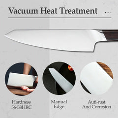 B5S 5pcs German 1.4116 Steel Knife Set, German 1.4116 steel Having Nature Ebony Wood