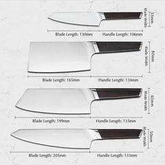 B5S 5pcs German 1.4116 Steel Knife Set, German 1.4116 steel Having Nature Ebony Wood