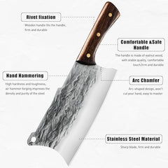 7 Pieces Butcher Chef Knife Set with Roll Bag