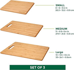 3 Piece Set Bamboo Wood Cutting Boards for Chopping Meat