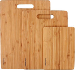 3 Piece Set Bamboo Wood Cutting Boards for Chopping Meat