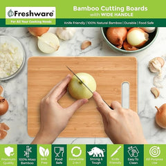 3 Piece Set Bamboo Wood Cutting Boards for Chopping Meat