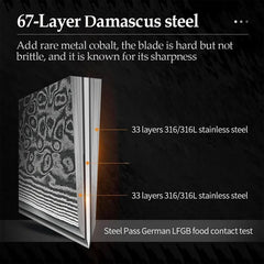 Bold Radiance Series 7.3 inch Damascus Steel Nakiri Knife