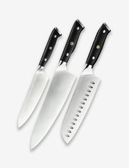 B13S 3pcs Knife Set, German 1.4116 Steel, Having Nature Ebony Wood Handle