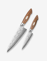 Black Wolf Series 2 Pcs Damascus Steel Chef And Utility