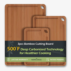 Bamboo Cutting Board for Kitchen with Deep Juice Grooves