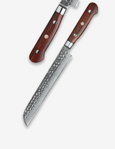 Batonnet Series 8 inch Damascus Steel Bread Knife Having Nature Rosewood Handle