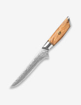 Blaze Series 6 Inch Damascus Steel Boning Knife Having Olive Wood Handle