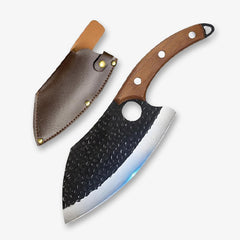 Hand Forged Chef Knife With Leather Sheath