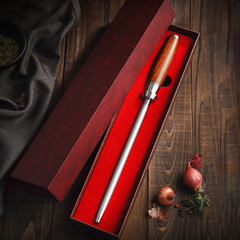 B30R 8.9 Inch Diamond Rod Knife Sharpener Having Nature Rosewood Handle