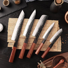 Prime Series 5pcs Japanese Knives Set With Magnet Knife Block