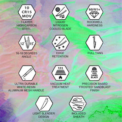 DMS-262 Set of 9 Damascus Chef Knives Having +45 Layers Blade and Abalone Handle