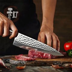 B30R 8 Inch Chef Knife, 73 Layers Damascus Steel With 14Cr14V3MoNb Powder Steel Having Nature Rosewood