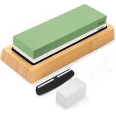 Green Whetstone with Bamboo Base, Angle Guide 1000#/6000#