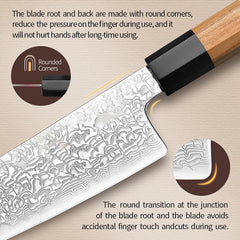 Precision Master Series 8.5 Composite Steel Bunka Knife With Red Wood Handle