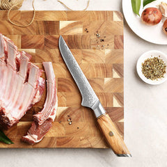 Blaze Series 6 Inch Damascus Steel Boning Knife Having Olive Wood Handle