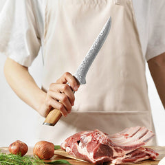 Blaze Series 6 Inch Damascus Steel Boning Knife Having Olive Wood Handle