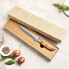 Blaze Series 6 Inch Damascus Steel Boning Knife Having Olive Wood Handle