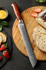 Bold Radiance Series 9 inch Damascus Steel Bread Knife