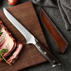 B13S 6 Inch Boning Knife, German 1.4116 Steel, Having Nature Ebony Wood Handle