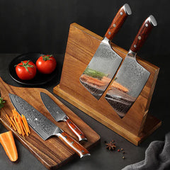 Bold Radiance Series 5pcs Damascus Knife Set with Triple Rivets Handle