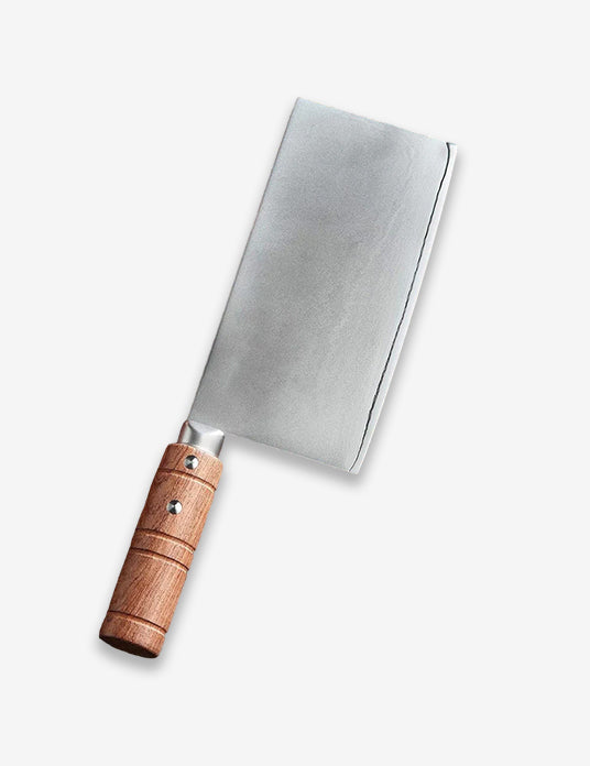 YM3L 8 Inch Cleaver Knife made from 3-layer 440C composite steel with ergonomic Padauk wood handle – premium quality butcher knife for precise and heavy-duty chopping tasks