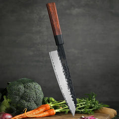 Prime Series 8.5 Damascus Steel Bunka Knife With Black Buffalo Horn Handle