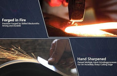 Hand Forged Serbian Chef Knife Set With Full Tang Leather Sheath