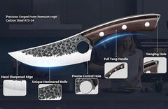 Hand Forged Serbian Chef Knife Set With Full Tang Leather Sheath