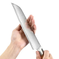 Blissful Edge Series 8.5 Inch Damascus Steel Bread Knife