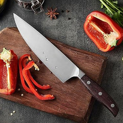 Bias Cut Series 8 Inch German Steel Chef Knife Having Red Sandalwood Handle