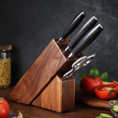 Benchmark Series 5pcs Damascus Knife Set With Pakka Wood Handle