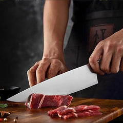 Bias Cut Series 8 Inch German Steel Chef Knife Having Red Sandalwood Handle