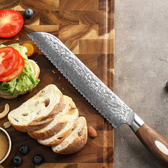 Black Wolf Series 8 Inch Damascus Steel Bread Knife