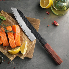 Prime series 7.5 Inch Composite Steel Santoku Knife Having Buffalo Horn Handle