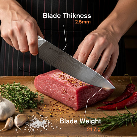 High Carbon German Kitchen Chef Knife With Sharpener