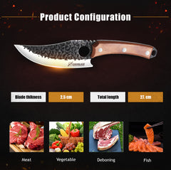 Japanese Hand Forged Carbon Steel 9.5 Inch Chef Knife