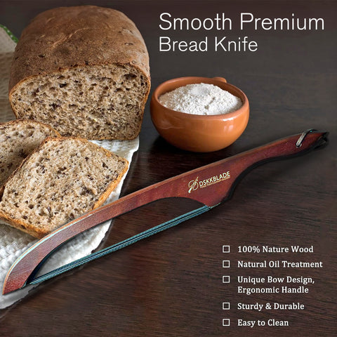 16.7 Inch Acacia Wood Stainless Steal Serrated Bread Knife
