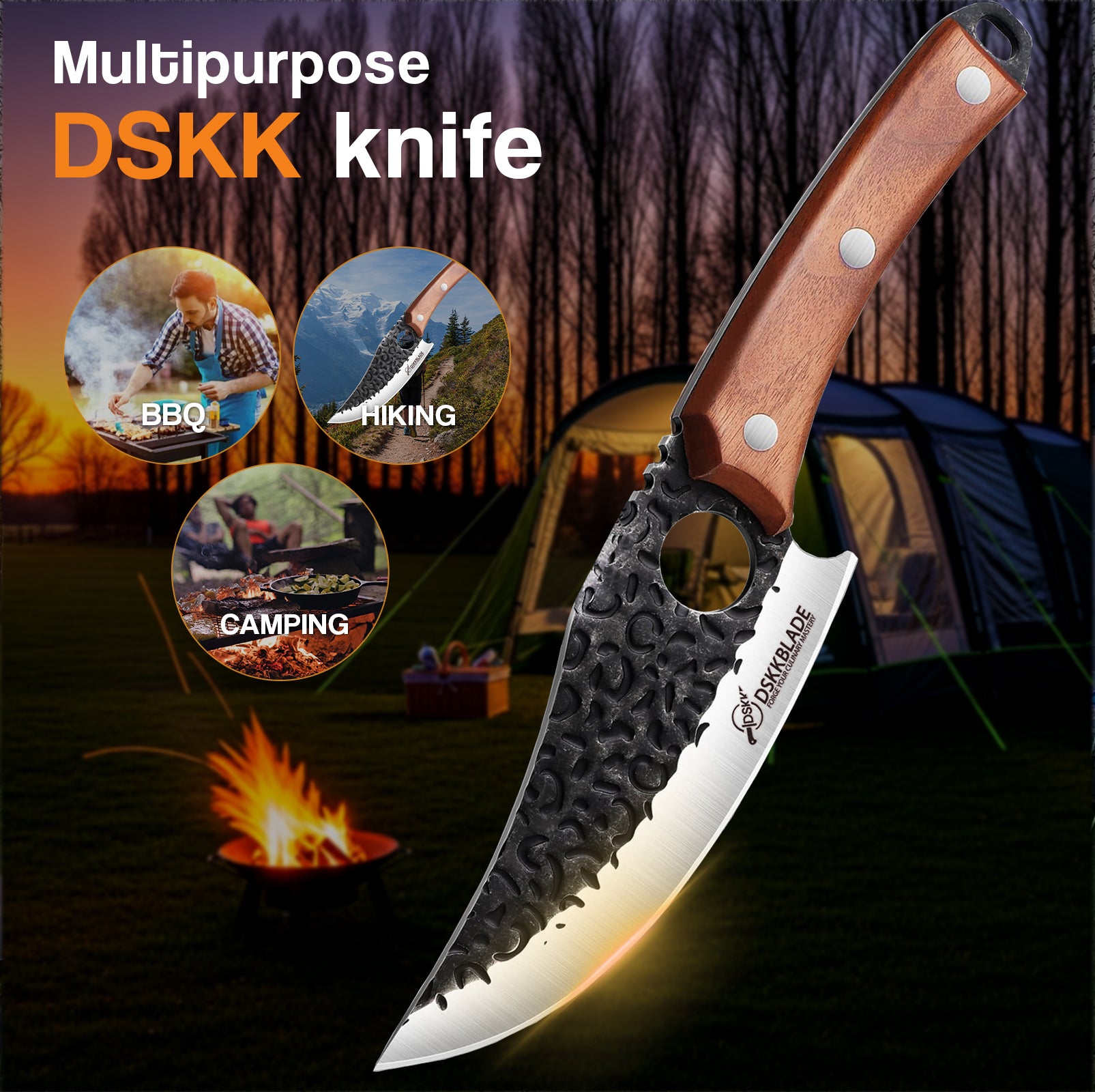 Japanese Hand Forged Carbon Steel 9.5 Inch Chef Knife