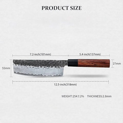 Prime Series 7 Inch Damascus Steel Nakiri Knife With Red Wood
