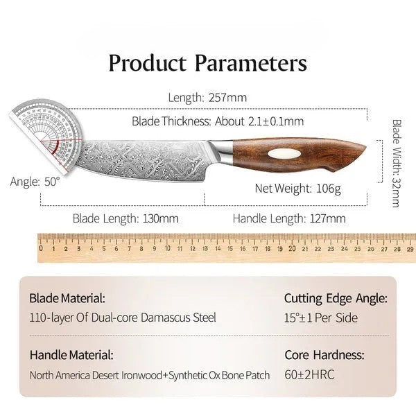 Bold Dynasty Series 5 Inch Damascus Steel Steak Knife