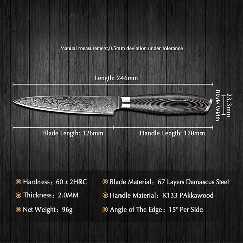 Benchmark Series 5 Inch Damascus Steel Utility Knife