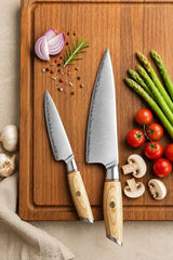 2 Piece Kitchen Knife Set, 10Cr15CoMoV Chef & Paring Knives, Pakka Wood Handle, Stainless Steel Kitchen Gift Set